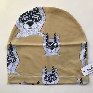 New salt city emporium mustard masked bear beanie